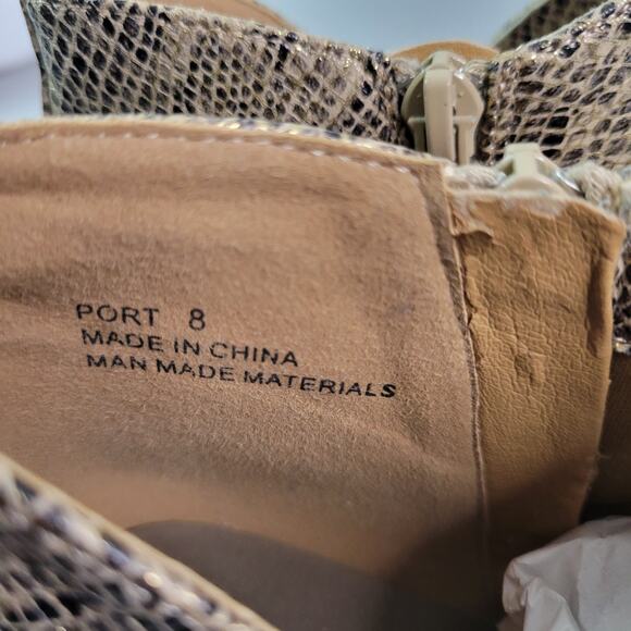 Corky's Boutique Port Womens Booties Size 8 Snakeskin Embossed Gold Side Zip - Picture 11 of 11